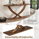 Mirod 57'' Modern Rustic Console Table with Cross-Leg Design,Sturdy Construction and Ample Surface N760P214643D