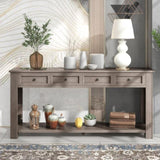 ZUN Console Table/Sofa Table with Storage Drawers and Bottom Shelf for Entryway Hallway 56860059