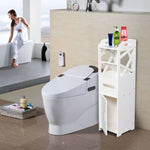 ZUN 3-tier Bathroom Storage Cabinet with 2 Doors 23*23*80CM White 01601486