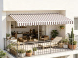 10' X 8' Retractable Awning Patio Sunshade Shelter with Manual Crank Handle UV & Water-Resistant 12580474