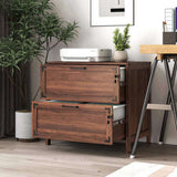 2 Drawer Farmhouse File Cabinet,Filing Cabinet with Lock for Home Office W331P272380