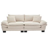Corduroy Sofa Sleeper Couch Loveseat Sofa with Pillows Comfy Upholstered Deep Seat Sofa for W676P184129