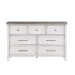 ZUN White and Gray Finish 1pc Bedroom Dresser of 7 Drawers Classic Design Wooden Furniture B011P245001