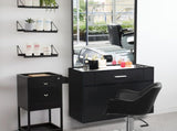 15% E0 chipboard linen top 1 drawer 1 door with mirror Salon cabinet black 33239540