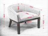 Mid Century Modern Upholstered Barrel Dining with Arms,Farmhouse Linen Kitchen & Dining Room 11325637