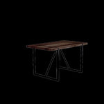 ZUN 55" Dining Table modern rustic Industrial Rectangular MDF Walnut color For 4-6 Person, With 1.5" 38882114