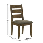 ZUN Set of 2 Upholstered Seat Dining Chairs in Knotty Nutmeg Finish B016P223095