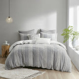 King/Cal King 3 Piece Cotton Jacquard Duvet Cover Set B03596508