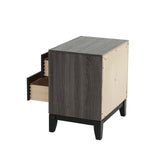 Bedroom Furniture Rustic Grey Oak Simple 1pc Nightstand 2-Drawers Bed Side Table Solidwood B011P248055