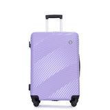 3 Piece Luggage Sets PCABS Lightweight Suitcase with Two Hooks, Spinner Wheels, Light W284125249