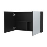McNary Medicine Cabinet With Included Mirrors And 2 Doors, Black B128P237179