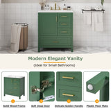 30" Green Bathroom Vanity with Sink Combination Set, Bathroom Storage Cabinet with Soft Close Door, N729P177787F