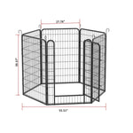 ZUN 6 Panels Heavy Duty Metal Playpen with door,39.37"H Dog Fence Pet Exercise Pen for Outdoor, Indoor 26571165