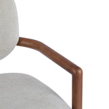 Dining Chairs Set of 2 Upholstered Arm Chairs, Rubber Wood Accent Chairs Beige Fabric Seating, 300 57088865