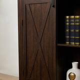 ZUN Tall Storage Cabinet Barn Door Storage Country Wood Rustic Farmhouse Pantry Cupboard Barn Door W2275P149118