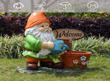 Outdoor Garden Sculpture Gnome Flower Pot Planter - Unique Yard Statue Decoration, Interesting Law W5398P455469