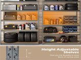 5-Tier Heavy Duty Garage Shelving Unit, 2200 LBS Total Load Capacity Boltless Storage Rack 95335004