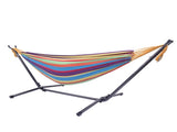 Portable Outdoor Polyester Hammock Set Black Background & Silver Flower & Colorful 37945871
