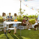 101*65.5*92cm HDPE Rectangular With Barbed Wire Foldable Outdoor Fish Killing Table White 02927889