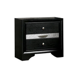 3 Drawers Wooden Nightstand with Pewter Round Knobs, Black B016P251507