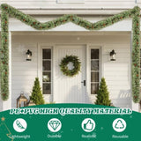 2 Pack 9FT Pre-lit Snow Flocked Christmas Garland, Lighted Artificial Xmas Garland with 200 Warm 83273459