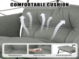 Double Patio Egg Chair Ottoman, Wicker Outdoor Egg Chair Cushion, 2 Person Lounge Chair T5880P501484