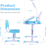 ZUN Desk for Kids Desk and Chair Set Kids Art Desk Drafting Table Desk Set with Adjustable Height, 60341653