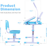 ZUN Desk for Kids Desk and Chair Set Kids Art Desk Drafting Table Desk Set with Adjustable Height, 60341653