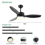 52 inch Indoor/Outdoor Ceiling Fan with LED Select Light Kit - Black 22880690