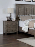 Wire-brushed Finish 1pc Nightstand Warm Gray Color Solid Wood 3-Drawers Bedside Table Transitional B011P162628