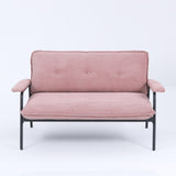 The 53-inch pink sofa offers a spacious layout in the small apartment, easily handling various W3371P309474