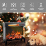 ZUN 24 inch three sided glass electric fireplace with feet W1769P166908