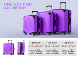 3-in-1 trolley case with 2 corners and diamond stripes - lavender 11690513