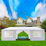 ZUN 10'x30' Outdoor Party Tent with 8 Removable Sidewalls, Waterproof Canopy Patio Wedding Gazebo, White 97185781