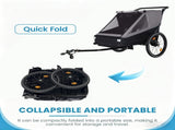 2 in 1 Kids Bike Trailer and Stroller for 1 to 2 Children, Jogging Function, Foldable Compact W1364P417578