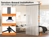 Room Divider Curtain Rod, Adjustable 28"-72"W x 4-10 ft H Heavy-Duty Partition Rod 92523090