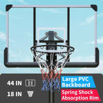 ZUN Use for Outdoor Height Adjustable 7.5 to 10ft Basketball Hoop 44 Inch Backboard Portable Basketball 29281952