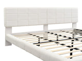 White Boucle Floating Bed with Light,King N769P304636W