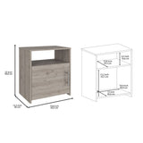 Nightstand, Single Door Cabinet, Metal Handle, One Shelf, Superior Top, Light Gray B097120602