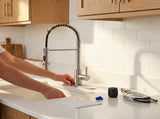 Kitchen Faucet with Pull Down Sprayer Industrial 1 Handle 1 or 3 Hole Faucet for Farmhouse Camper 77368506