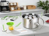 9-Piece Stainless Steel Water Bath Canning Starter Kit, Includes Pot, Rack, Lid, Funnel, Tongs, Jar 65975161