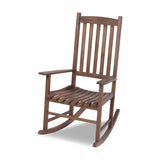 ZUN Outdoor Acacia Wood Rocking Chair Brown, Rustic Traditional Patio Rocker Chair 1 PC Single Pack W2640P207936