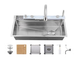 Pull-out Facuet Single Bowl Sink Kitchen Sink 304 Whale Waterfall Sink Dish Sink Household 69820367