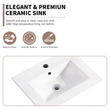 ZUN 24 Inch Bathroom Ceramic Sink Basin, White W1550P168217