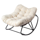 Oversized Rattan Papasan Chair, Outdoor Steel Wicker Rocking Seating with Thick Padded Cushion for 87123961