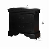 ZUN Contemporary Bedroom Furniture Nightstand Black Color 2 x Drawers Bed Side Table Pine wood B01149894