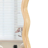 Solid Wood Wavy Mirror--Natural-Wood Vanity Mirror Wall Decor 36" x 36" Modern Mirror Wall Decor for W1445P189556
