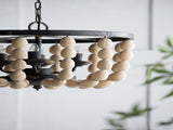 4 - Light Wood Chandelier, Hanging Light Fixture with Adjustable Chain for Kitchen Dining Room Foyer W2078138932