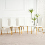 Modern PU seat dining chair Living room chair Upholstered chair, gold-plated metal legs design, W210P226024