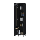 Lawen Tall Storage Cabinet, Single Door, 3 Broom Hangers B128P203050